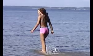 undressed
 Beach - hotty wide cunt teen Frolicking