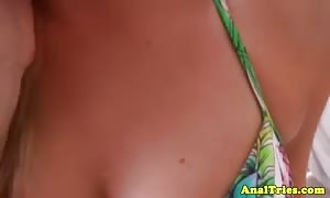 Assfucking blonde ex-gf caressing her clitty