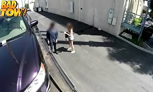 ginger
 teen is throating
 cock of a driver on her knees in order to keep away from
 the excellent