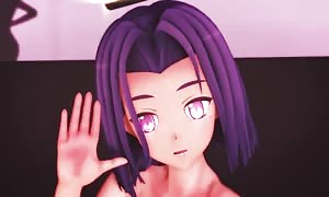 MMD 2 Purple Hair bombshells Sex Toy finger fucking spurting GV00106