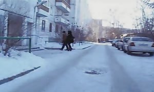 Drunken Russian blonde gets pounded after gobbling
 a little
 shots