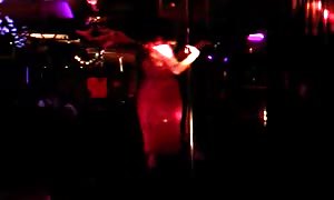 skinny stripper is dancing on penis and playing with her body