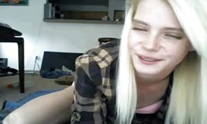 slender blond
 teen on webcam