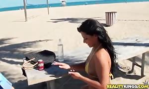 best
 beach seduction of attractive bootie
 Adriana Leigh!
